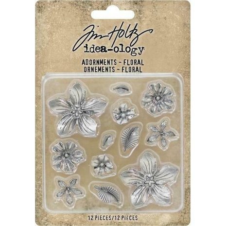 Idea-ology Tim Holtz Adornments Floral (12pcs) (TH93789) (DISCONTINUED) Idea-ology Tim Holtz Adornments Floral (12pcs) (TH93789) (DISCONTINUED)