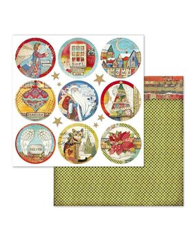 Stamperia Christmas Rounds 12x12 Inch Paper Sheet (SBB637) (DISCONTINUED)