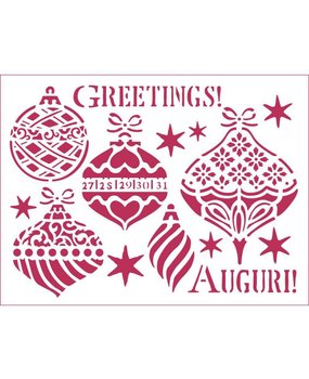 Stamperia Stencil A5 Greeting Balls (KDS304) (DISCONTINUED) Stamperia Stencil A5 Greeting Balls (KDS304) (DISCONTINUED)