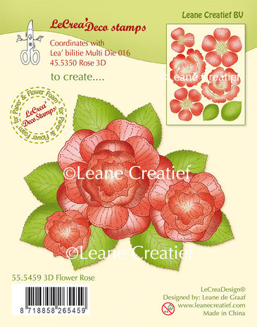 Leane Creatief Rose Clear Stamp (55.5459) (OUTLET) Leane Creatief Rose Clear Stamp (55.5459) (OUTLET)