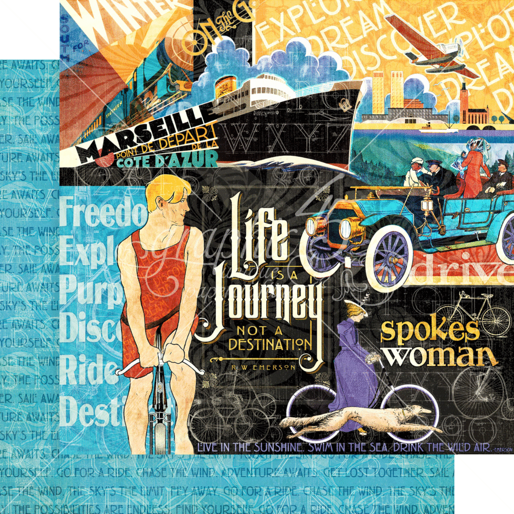 Graphic 45 Life's a Journey 12x12 Inch Collection Pack (4501946) (OUTLET)