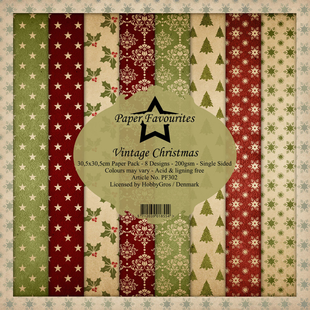 Paper Favourites Vintage Christmas 12x12 Inch Paper Pack (PF302) (DISCONTINUED)