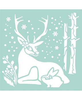 Stamperia Thick Stencil 18x18cm Reindeer & Rabbit (KSTDQ29) (DISCONTINUED)
