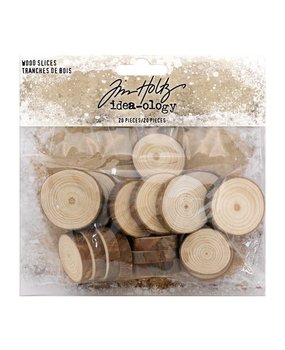 Idea-ology Tim Holtz Wood Slices (20pcs) (TH93745) (DISCONTINUED)