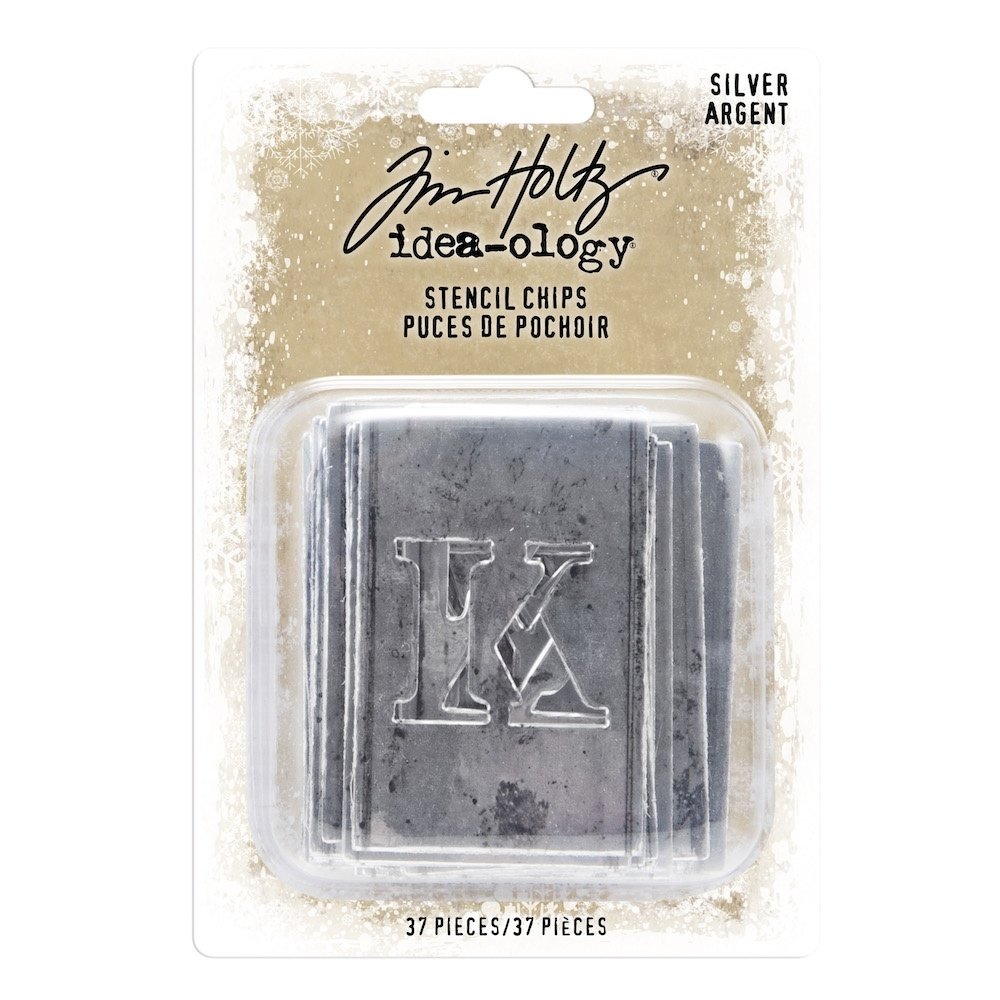 Idea-ology Tim Holtz Stencil Chips Silver (37pcs) (TH94018) (DISCONTINUED)