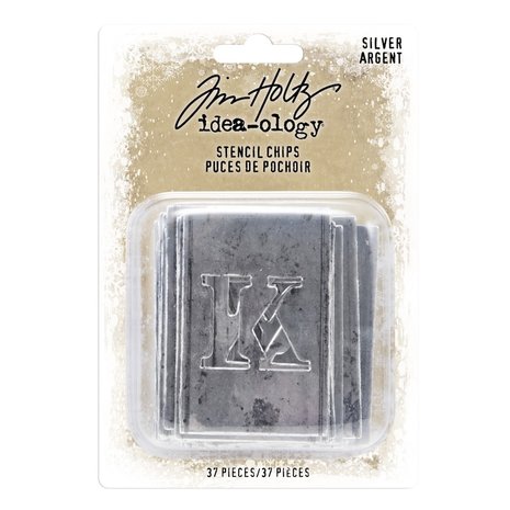 Idea-ology Tim Holtz Stencil Chips Silver (37pcs) (TH94018) (DISCONTINUED)