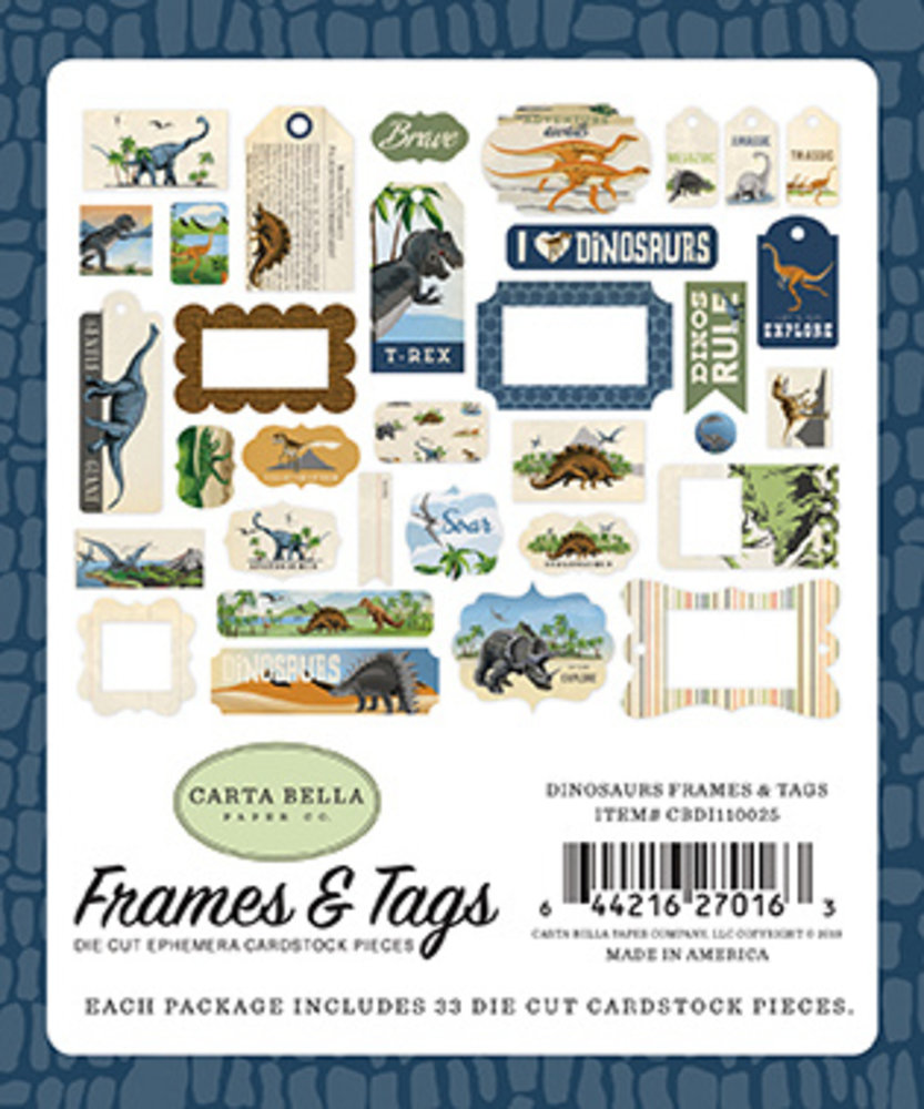 Carta Bella Dinosaurs Frames & Tags (CBDI110025) (DISCONTINUED)