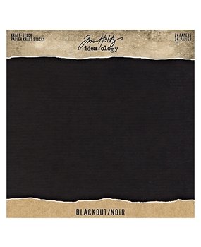 Idea-ology Tim Holtz Kraft-Stock 8x8 Inch Paper Stash Blackout (TH94020)