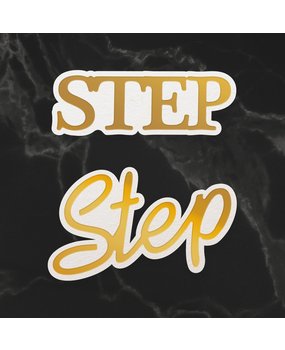 Couture Creations Step Sentiment Mini Cut, Foil and Emboss Dies (CO726732) (OUTLET)