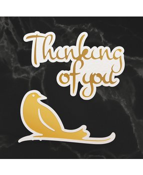 Couture Creations Thinking of You Sentiment & Bird Mini Cut, Foil and Emboss Dies (CO726735) (OUTLET)