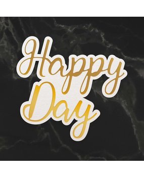 Couture Creations Happy Day Sentiment Mini Cut, Foil and Emboss Die (CO726741) (OUTLET)