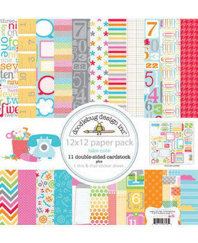 Doodlebug Design Take Note 12x12 Inch Paper Pack (3793) (DISCONTINUED)