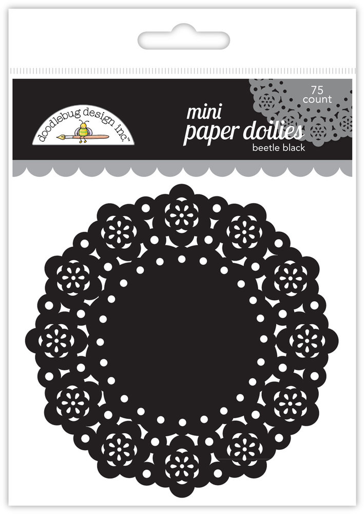 Doodlebug Design Beetle Black Mini Doilies (75pcs) (4607) (DISCONTINUED)