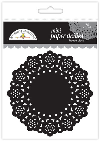 Doodlebug Design Beetle Black Mini Doilies (75pcs) (4607) (DISCONTINUED)