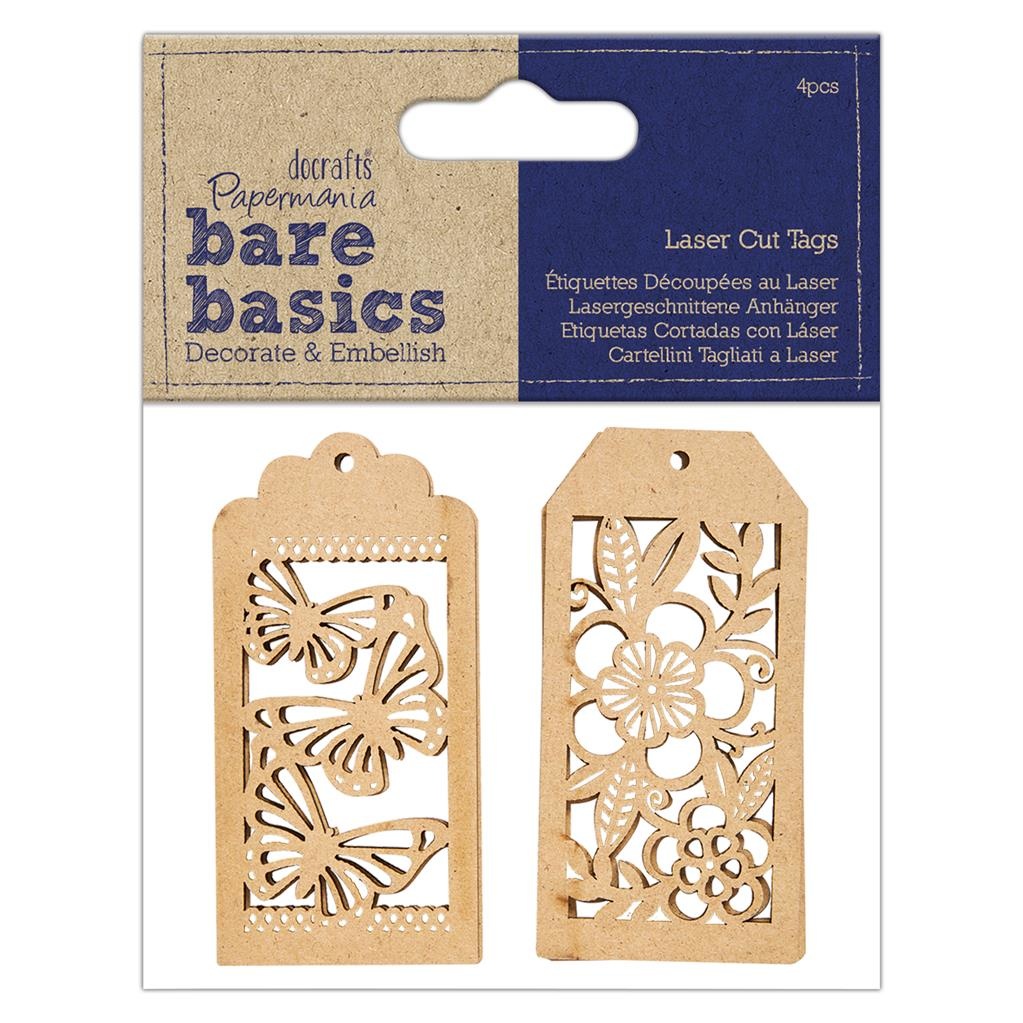 Bare Basics Laser Cut Tags (4pcs) (PMA 174336) - Craftlines B.V.