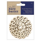 Papermania Bare Basics Wooden Filigree Shapes Flower (4pcs) (PMA 174510) (DISCONTINUED)