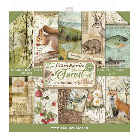 Stamperia Forest 12x12 Inch Paper Pack (SBBL63) Stamperia Forest 12x12 Inch Paper Pack (SBBL63)
