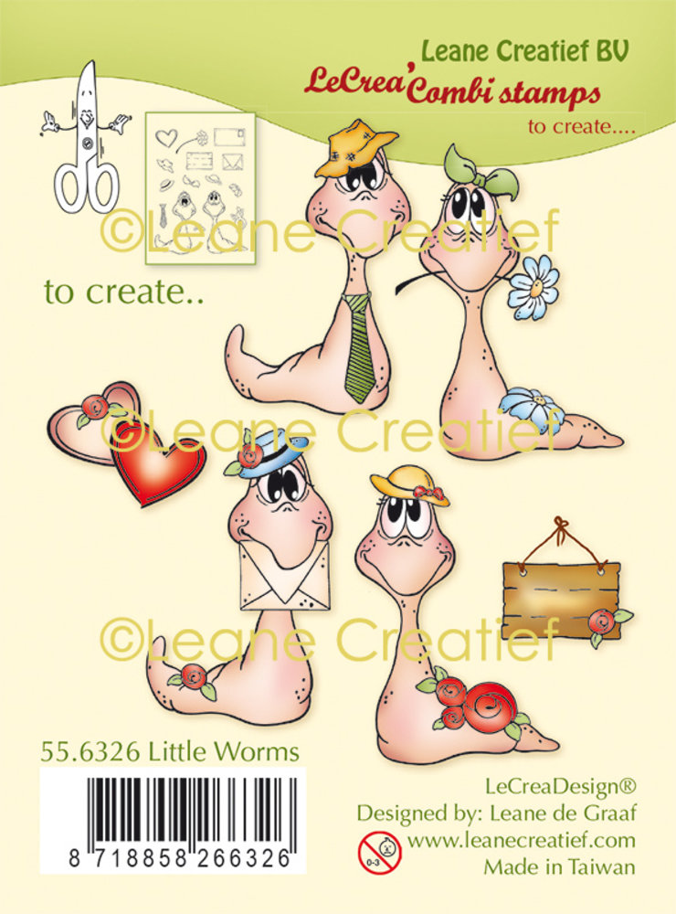 Leane Creatief Little Worms Clear Stamps (55.6326) (DISCONTINUED)