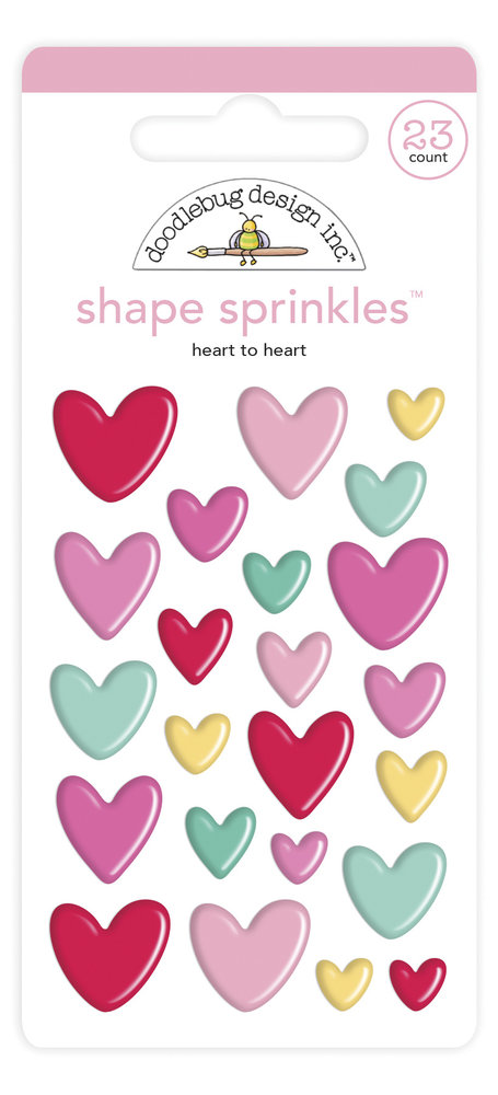 Doodlebug Design Heart to Heart Shape Sprinkles (23pcs) (6576) (DISCONTINUED)