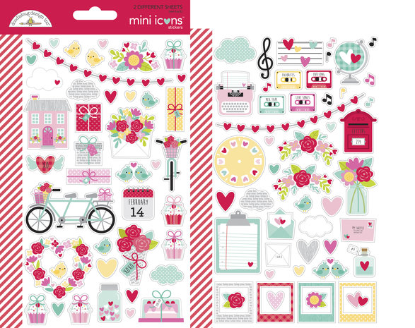 Doodlebug Design Love Notes Mini Icons Sticker (6583) (DISCONTINUED)