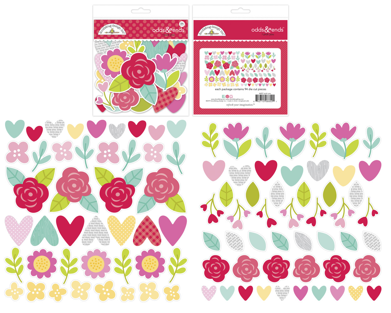 Doodlebug Design I Pick You Odds & Ends (94pcs) (6602) (DISCONTINUED)