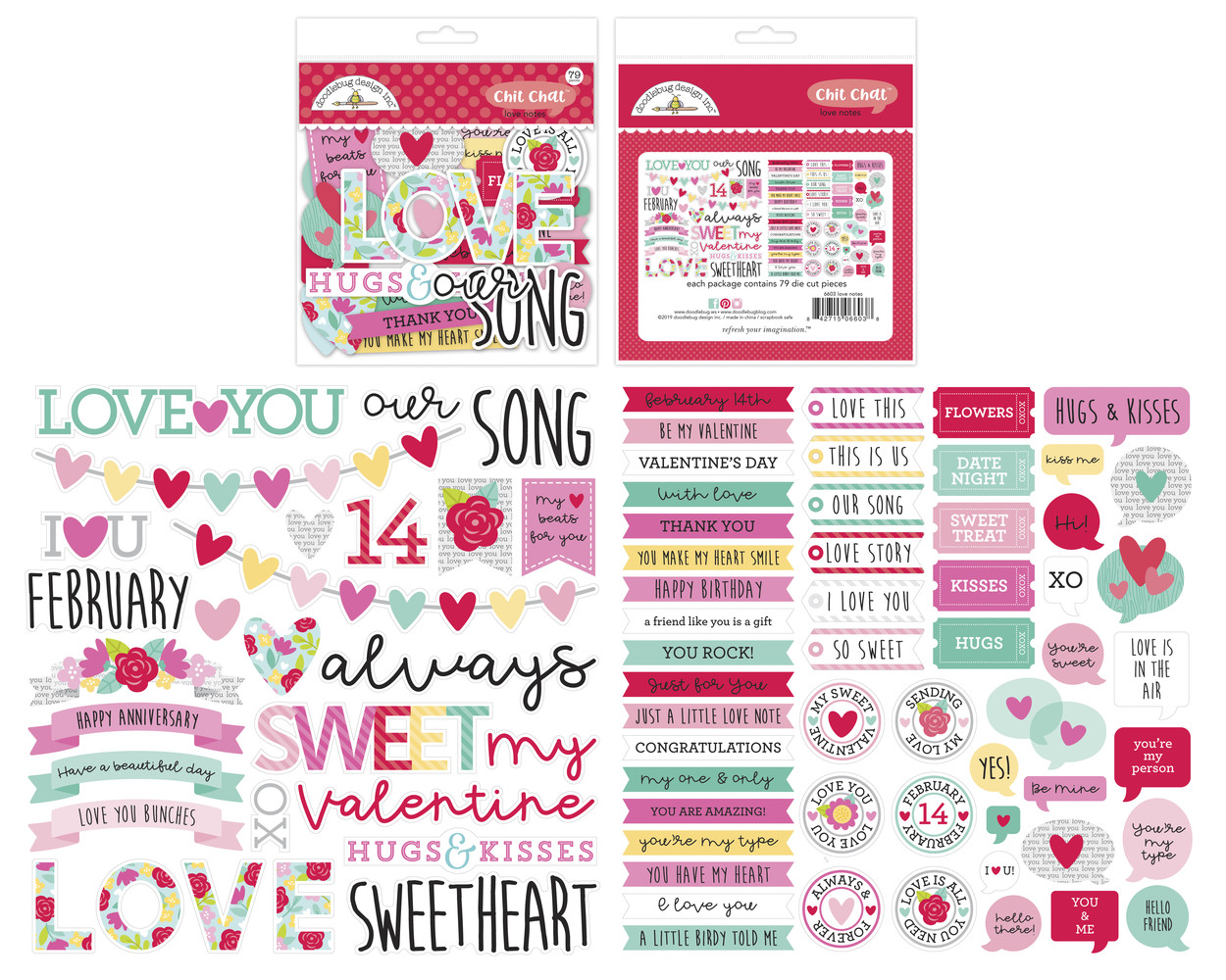 Doodlebug Design Love Notes Chit Chat (79pcs) (6603) (DISCONTINUED)