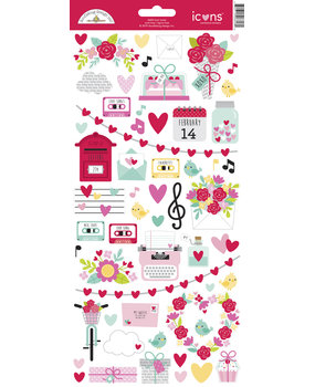 Doodlebug Design Love Notes Icons Sticker (6606) (DISCONTINUED)