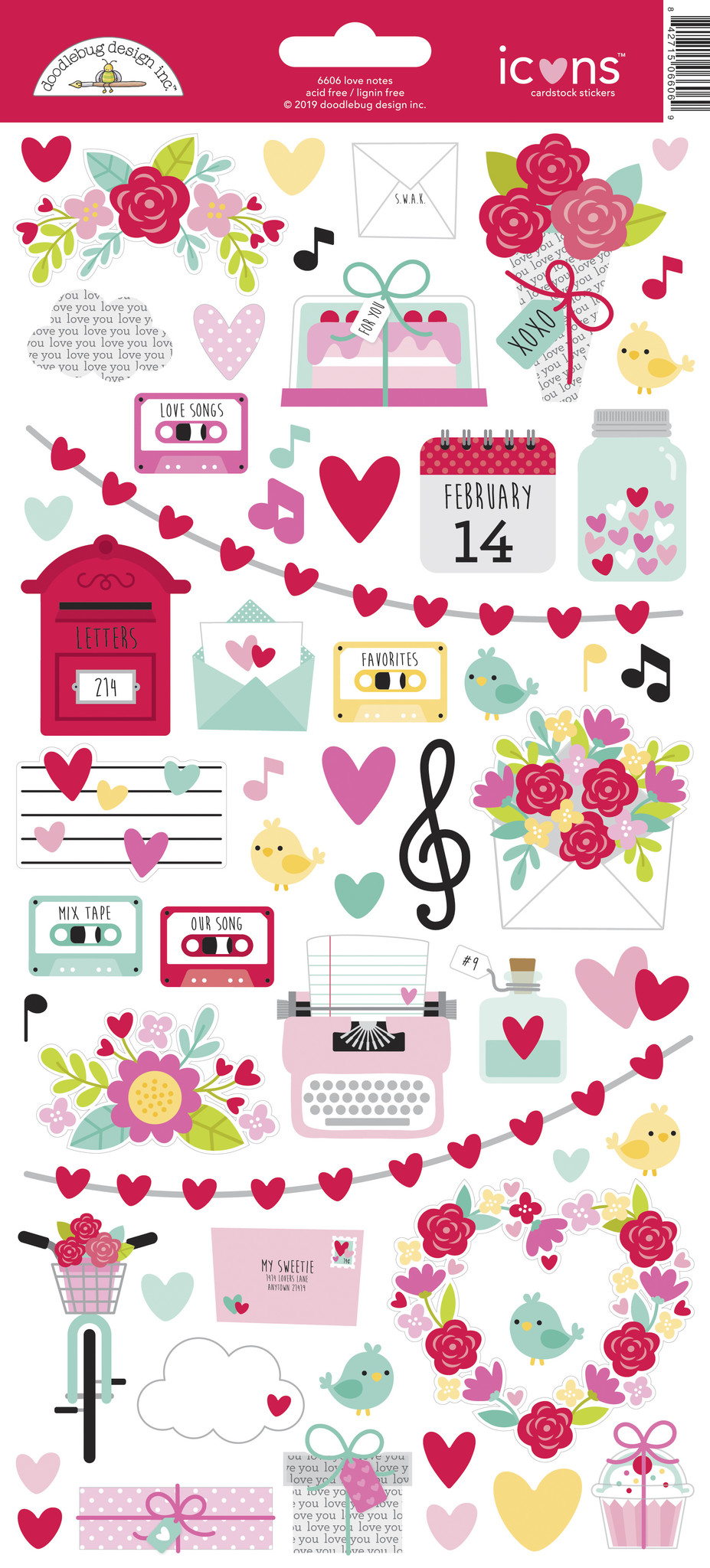 Love Notes Icons Sticker (6606) - Craftlines B.V.