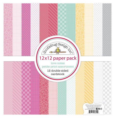 Doodlebug Design Love Notes 12x12 Inch Petite Print Assortment Pack (6609) (DISCONTINUED)