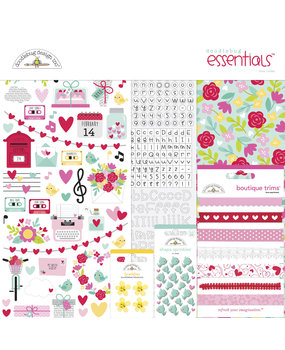 Doodlebug Design Love Notes 12x12 Inch Essentials Kit (6611) (DISCONTINUED)