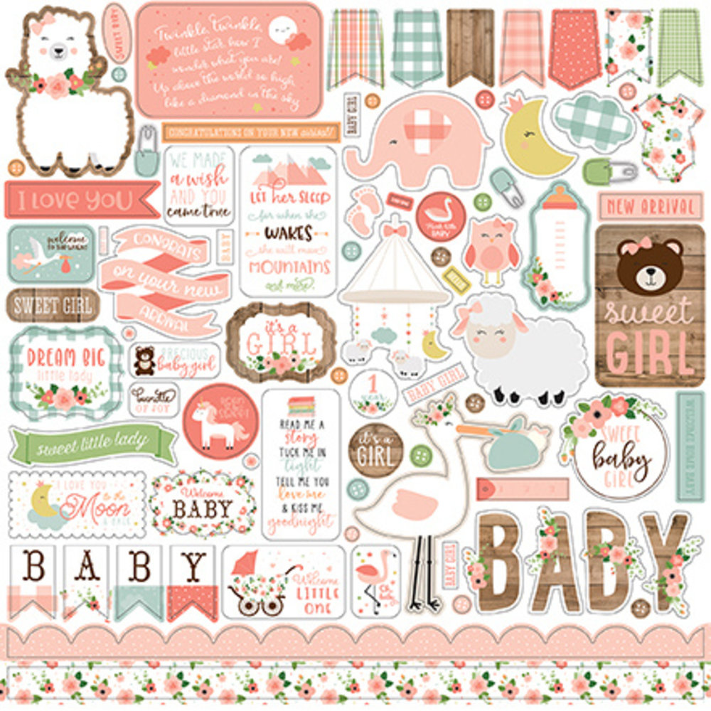 Echo Park Baby Girl 12x12 Inch Element Sticker (BAG202014) (DISCONTINUED) Echo Park Baby Girl 12x12 Inch Element Sticker (BAG202014) (DISCONTINUED)