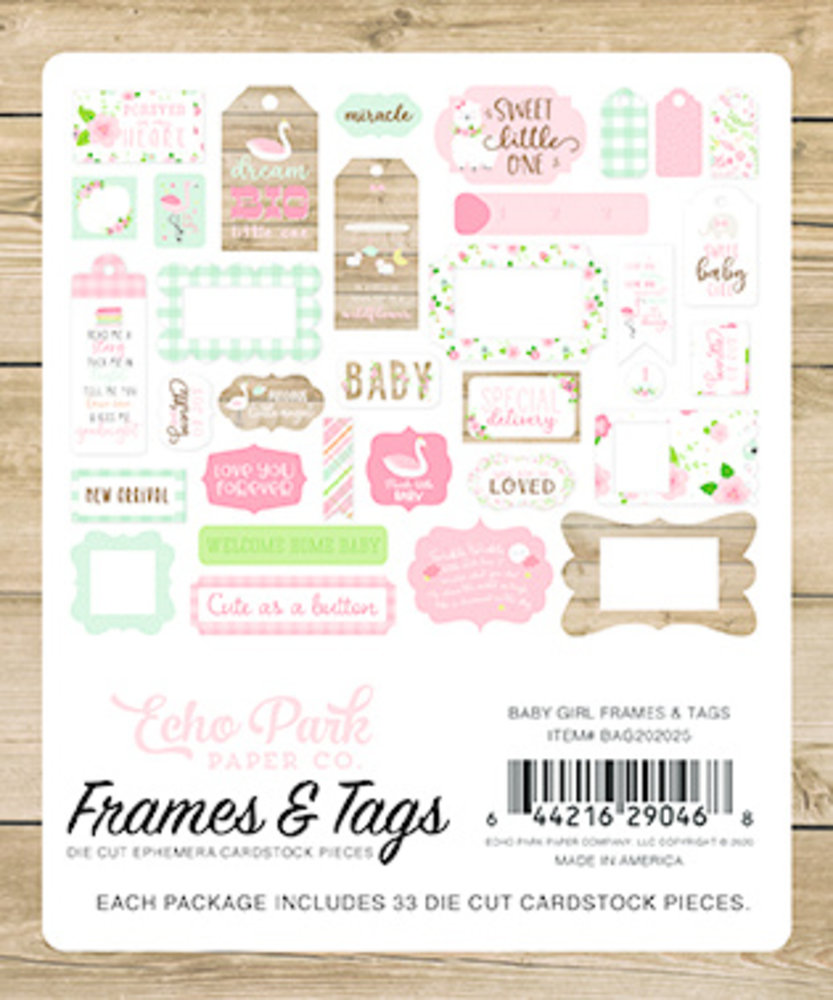 Echo Park Baby Girl Frames & Tags (BAG202025) (OUTLET) Echo Park Baby Girl Frames & Tags (BAG202025) (OUTLET)