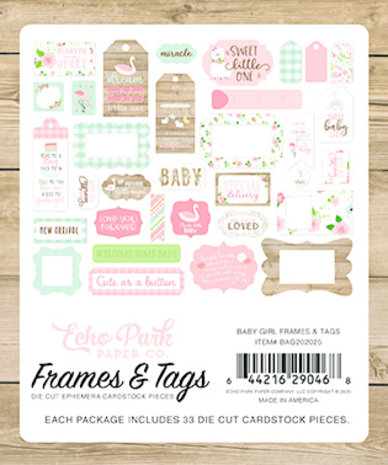 Echo Park Baby Girl Frames & Tags (BAG202025) (DISCONTINUED) Echo Park Baby Girl Frames & Tags (BAG202025) (DISCONTINUED)