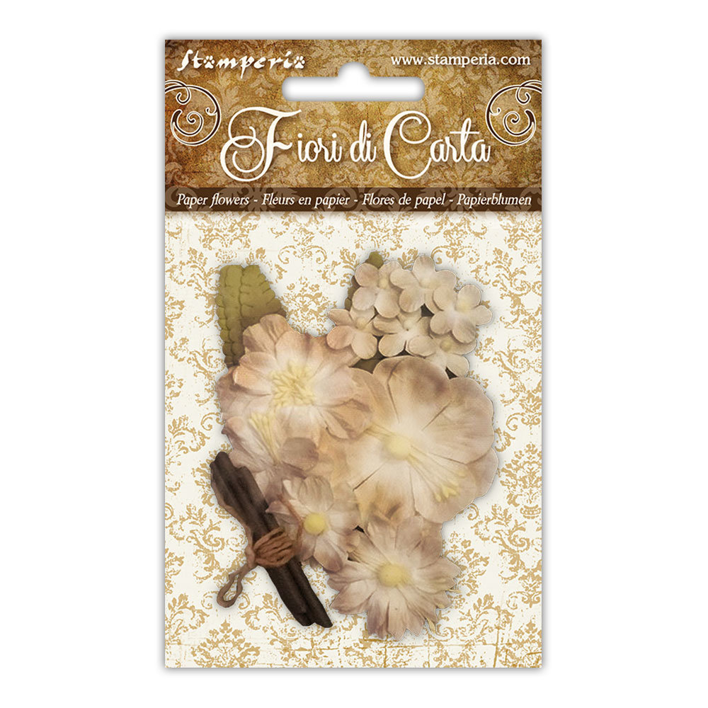 Stamperia Mixed Ivory Paper Flowers (SF146) (DISCONTINUED) Stamperia Mixed Ivory Paper Flowers (SF146) (DISCONTINUED)