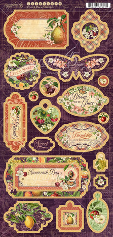 Graphic 45 Fruit & Flora Chipboard (4502002) (OUTLET)