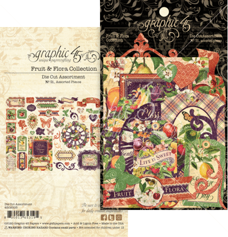 Graphic 45 Fruit & Flora Die-cut Assortment (4502005) (OUTLET)