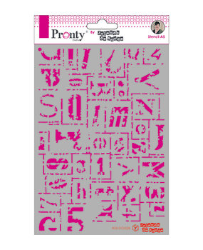 Pronty Crafts Letters Grunge A5 Stencil (470.770.028) (DISCONTINUED)