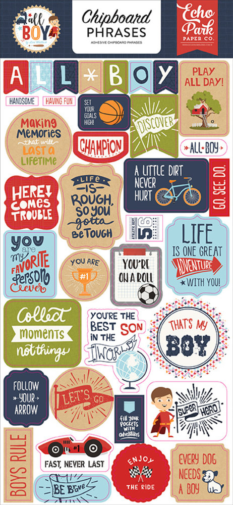 Echo Park All Boy 6x13 Chipboard Phrases (ALB207022) (DISCONTINUED) Echo Park All Boy 6x13 Chipboard Phrases (ALB207022) (DISCONTINUED)