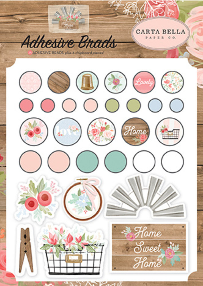 Carta Bella Farmhouse Market Adhesive Brads (CBFAR113020) (OUTLET)