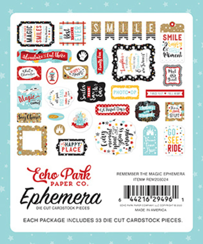 Echo Park Remember The Magic Ephemera (REM208024) (OUTLET) Echo Park Remember The Magic Ephemera (REM208024) (OUTLET)