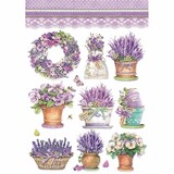 Stamperia Rice Paper A4 Lavender Vase (6pcs) (DFSA4456) (DISCONTINUED)