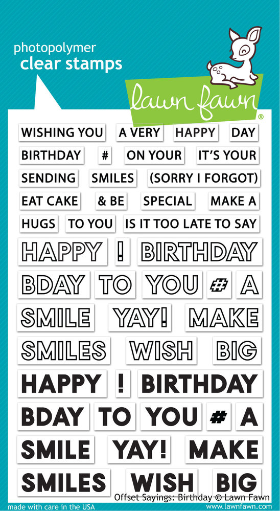 Lawn Fawn Offset Sayings: Birthday Clear Stamps (LF2235) (DISCONTINUED)