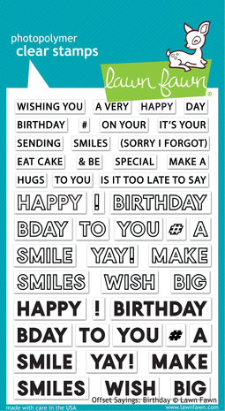 Lawn Fawn Offset Sayings: Birthday Clear Stamps (LF2235) (DISCONTINUED)
