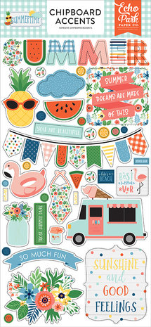 Echo Park Summertime 6x13 Inch Chipboard Accents (SUM209021) (DISCONTINUED) Echo Park Summertime 6x13 Inch Chipboard Accents (SUM209021) (DISCONTINUED)