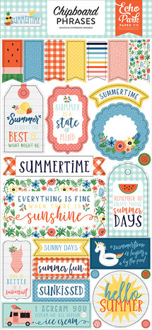 Echo Park Summertime 6x13 Inch Chipboard Phrases (SUM209022) (DISCONTINUED) Echo Park Summertime 6x13 Inch Chipboard Phrases (SUM209022) (DISCONTINUED)