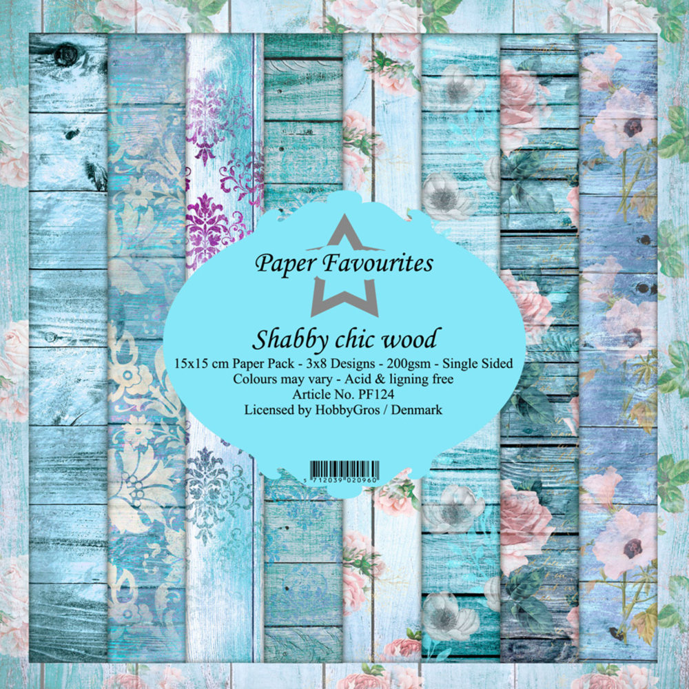 Paper Favourites Shabby Chic Wood 6x6 Inch Paper Pack (PF124) (DISCONTINUED)