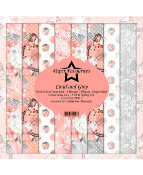Paper Favourites Coral and Grey 12x12 Inch Paper Pack (PF321) (DISCONTINUED)
