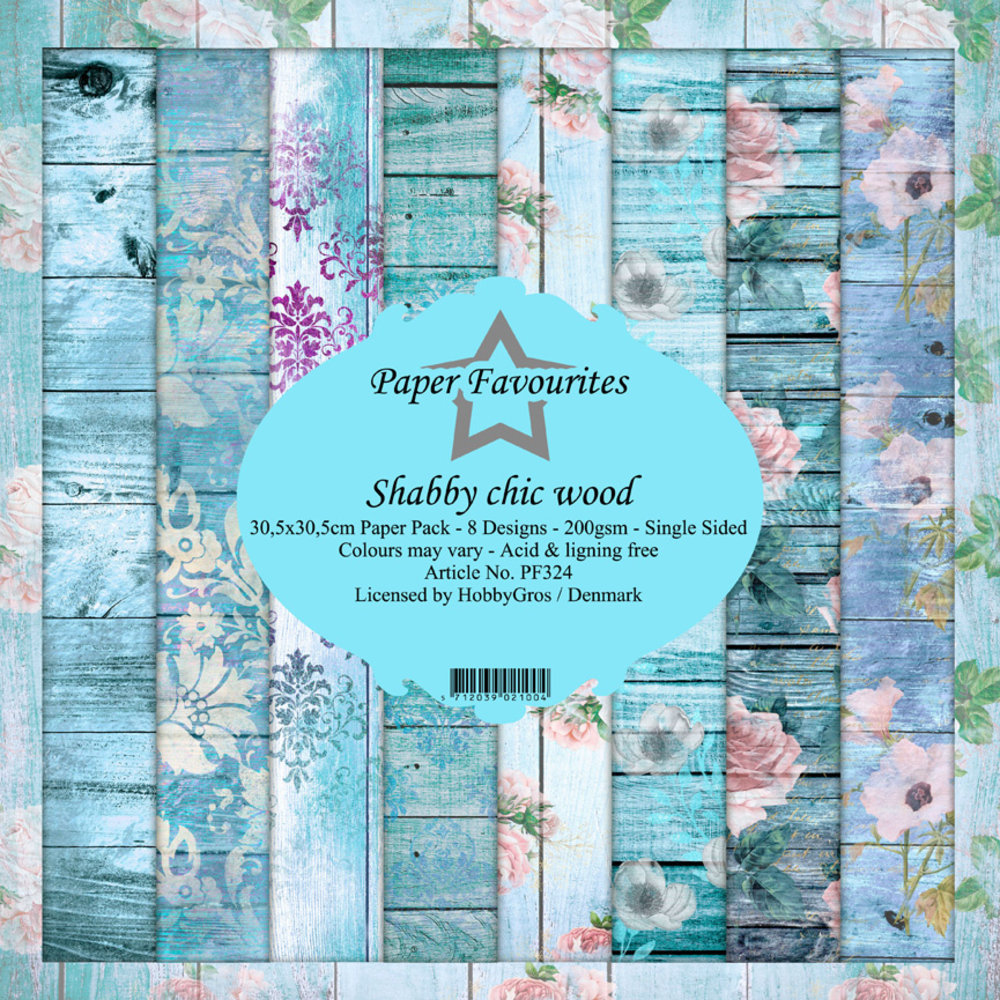 Paper Favourites Shabby Chic Wood 12x12 Inch Paper Pack (PF324) (DISCONTINUED)