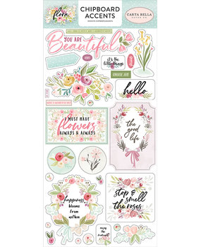 Carta Bella Flora No.3 6x13 Inch Chipboard Accents (CBF117021) (OUTLET)