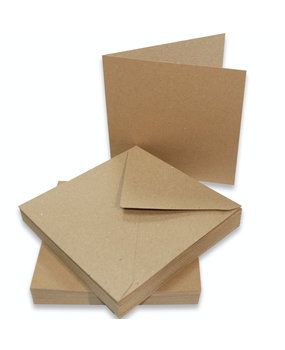 Craft UK Cards & Envelopes 6x6 Inch Kraft (CUK2047)